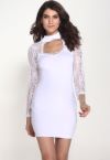 Lace Sleeve White Dress